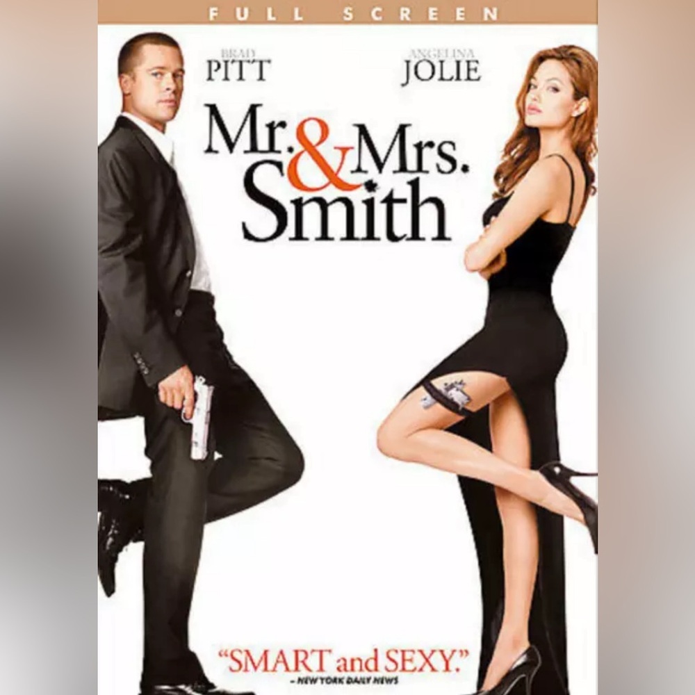 Mr. & Mrs. Smith DVD 2005 Full Screen Brad Pitt Angelina Jolie Brilliant Disc